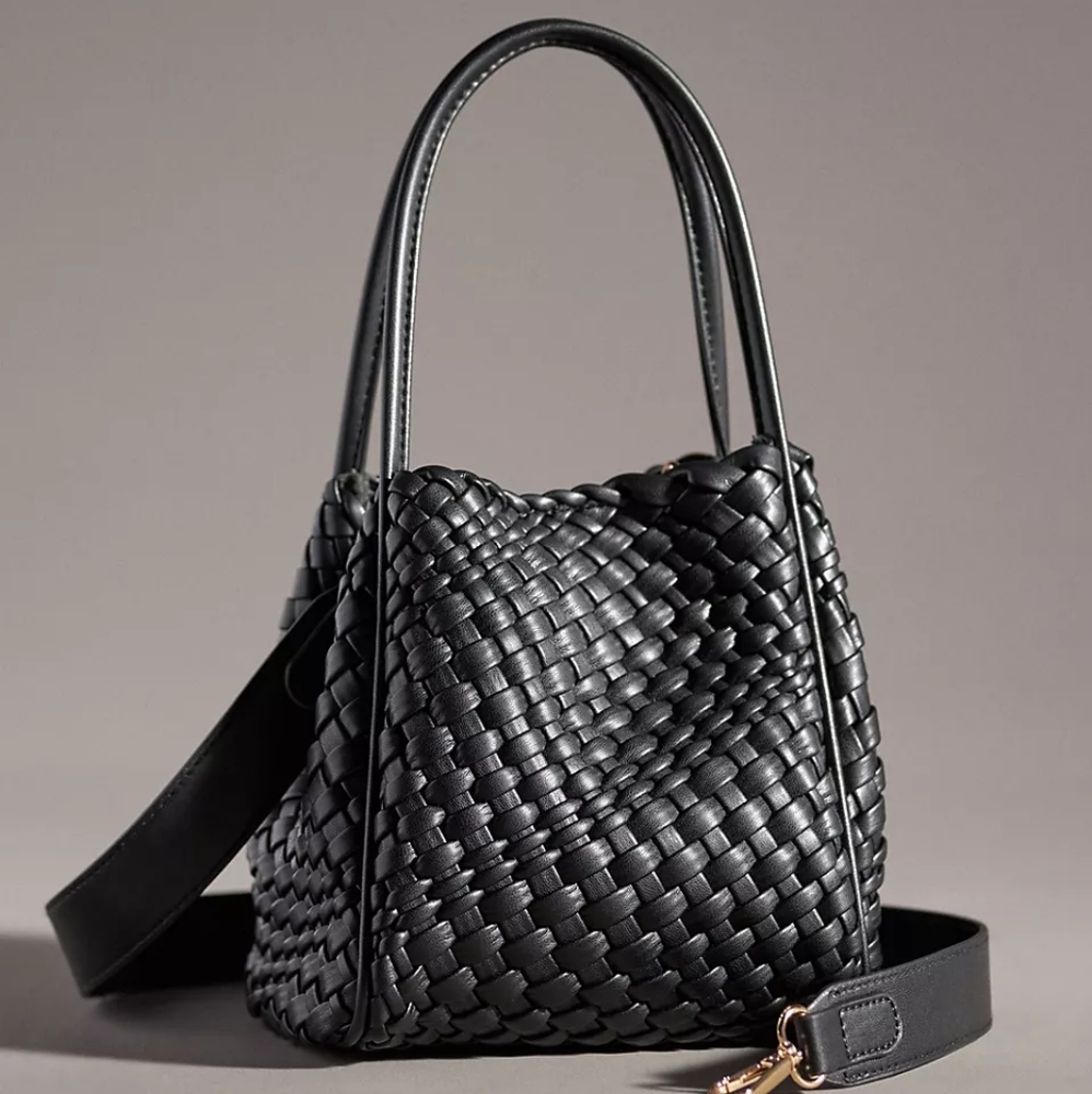 Anthropologie Woven Mini Hollace Tote in Black